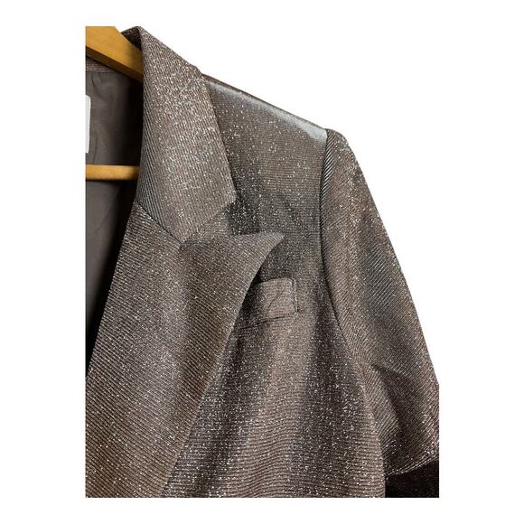 Le Lis Collection Single Breasted Blazer Brown Women's XS Office Work Metallic - Picture 4 of 7
